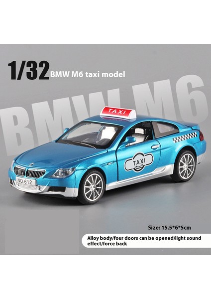 Bmw M6 Taksi Alaşım Araba Oyuncak Diecast Metal Modeli Simülasyon Ses Işık Geri Çekin Lar Için Oyuncak Araba Dekorasyon Süs Toplamak (Yurt Dışından)