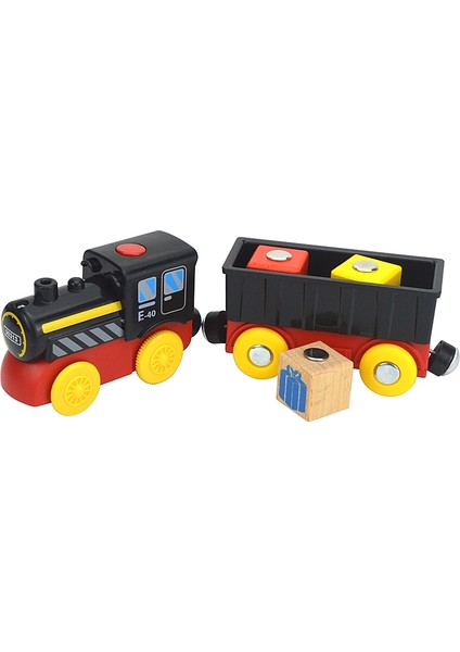 Manyetik Elektrikli Tren Araba Lokomotif Ahşap Parça Yuvası Diecast Demiryolu ile Iki Arabaları Tren Ahşap Oyuncak Biro Leduo Parça (Yurt Dışından)