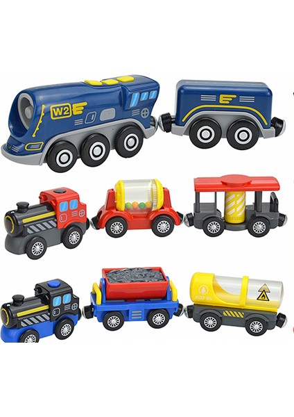 Manyetik Elektrikli Tren Araba Lokomotif Ahşap Parça Yuvası Diecast Demiryolu ile Iki Arabaları Tren Ahşap Oyuncak Biro Leduo Parça (Yurt Dışından)