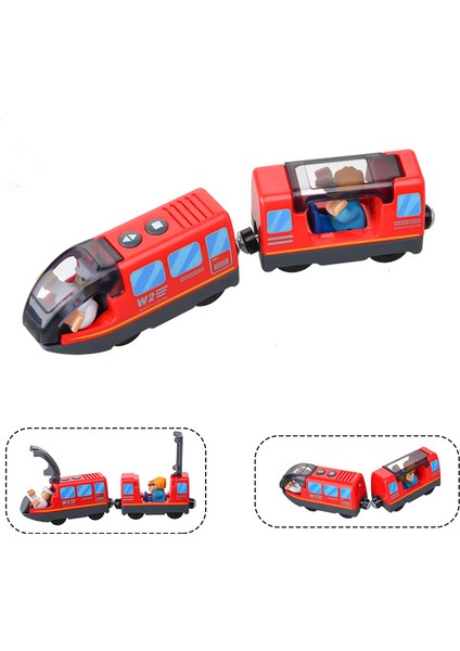 Manyetik Elektrikli Tren Araba Lokomotif Ahşap Parça Yuvası Diecast Demiryolu ile Iki Arabaları Tren Ahşap Oyuncak Biro Leduo Parça (Yurt Dışından)