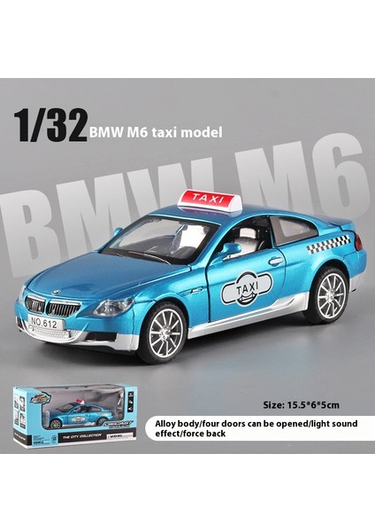 Wansong2 Bmw M6 Taksi Alaşım Araba Oyuncak Diecast Metal Modeli Simülasyon Ses Işık Geri Çekin Lar Için Oyuncak Araba Dekorasyon Süs Toplamak (Yurt Dışından)