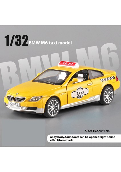 Wansong2 Bmw M6 Taksi Alaşım Araba Oyuncak Diecast Metal Modeli Simülasyon Ses Işık Geri Çekin Lar Için Oyuncak Araba Dekorasyon Süs Toplamak (Yurt Dışından)