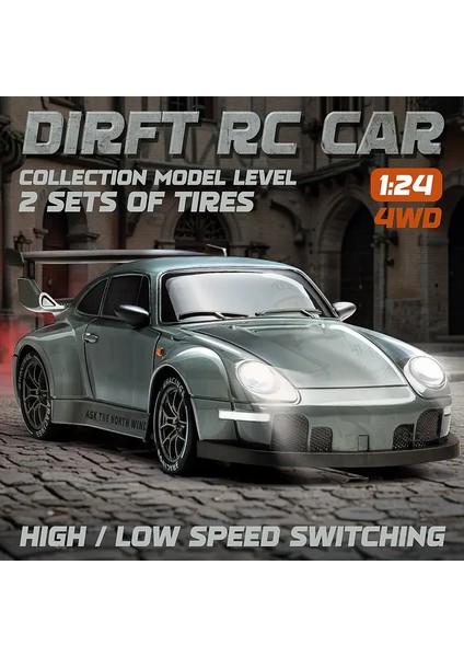 4WD Rc Drift Araba 20 Km/saat Yüksek Hızlı Araba Yarışı Işıkları ile Lastikler Yol Bariyeri Aracı Abs Radyo Uzaktan Kumanda Oyuncak Araba Hediye (Yurt Dışından)