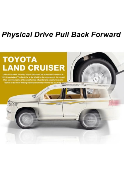 Ölçekli Toyota Land Cruiser Araba Oyuncak Modeli Döküm Alaşım Arabalar Ses Işığı Geri Çekin 6 Kapı Açık Lastik Lastik Araç Hediye (Yurt Dışından) fırsatları