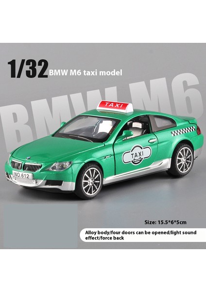 Bmw M6 Taksi Alaşım Araba Oyuncak Diecast Metal Modeli Simülasyon Ses Işık Geri Çekin Lar Için Oyuncak Araba Dekorasyon Süs Toplamak (Yurt Dışından)