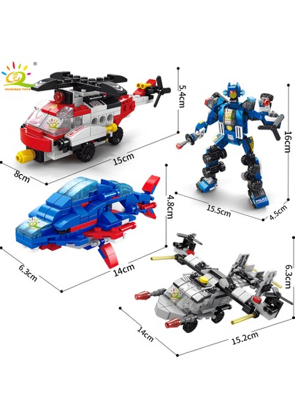 Huıqıbao 6ın1 Şehir Mühendisliği Araba Polis Kamyonu Yapı Taşları Tankı Helikopter Tuğla Yangın Söndürme Seti Oyuncaklar Lar Için (Yurt Dışından) fırsatları