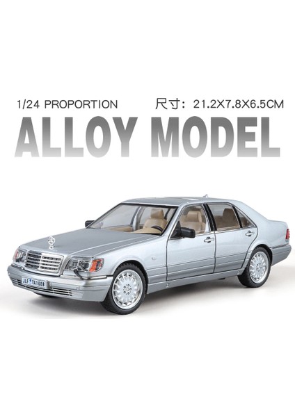 Mercedes Benz W140 S320 Klasik Sedan Alaşım Ölçekli Araba Modeli Döküm Metal Ses ve Işık Oyuncağı Araba Araçlar Hediye (Yurt Dışından)