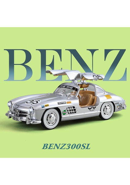 Mercedes-Benz 300SL 1936 Alaşım Model Araba Oyuncak Döküm Metal Döküm Ses ve Işık Oyuncak Arabalar Lar Için Araç (Yurt Dışından)