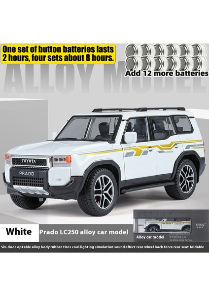 Toyota Land Cruiser Prado 2025 Off Road Araç Alaşım Pres Döküm Model Araba Ses ve Işık Hobi Koleksiyon Lar Için (Yurt Dışından)