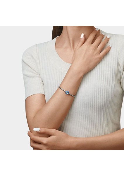 "Unutmabeni" Mavi Charm, 925 Ayar Gümüş fırsatları