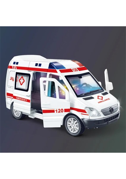 Mini Araba Döküm Ambulans Itfaiye Aracı Polis Arabası Modeli Ses ve Işık Araç Simülasyon Koleksiyonu Oyuncaklar Boys (Yurt Dışından)