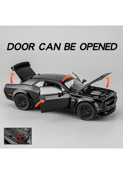 Dodge Challenger Hellcat Srt Ram Trx Pikap Model Araba Metal Döküm Araç Ses ve Işık Minyatür Oyuncak Araba Erkekler Için (Yurt Dışından)
