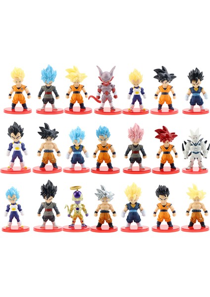 21 Adet/takım Dragon Ball Mini Şekil Oyuncaklar Süper Saiyan Goku Vegeta Anime Aksiyon Heykelcik Koleksiyonları Dbz Modeli Bebek Doğum Günü I (Yurt Dışından)