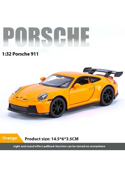 911 Gt3 Rs Alaşım Spor Araba Modeli Döküm Metal Araba Yarışı Araçlar Modeli Yüksek Simülasyon Ses Işığı Oyuncağı Hediye (Yurt Dışından)