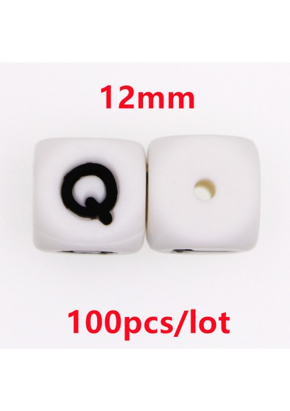 100 Adet 12 mm Silikon Mektup Boncuk Silikon Yuvarlak Boncuk Dağınık Boncuklar Gıda Sınıfı Diy Bilezik Kolye Emzik Zinciri Aksesuarları (Yurt Dışından)