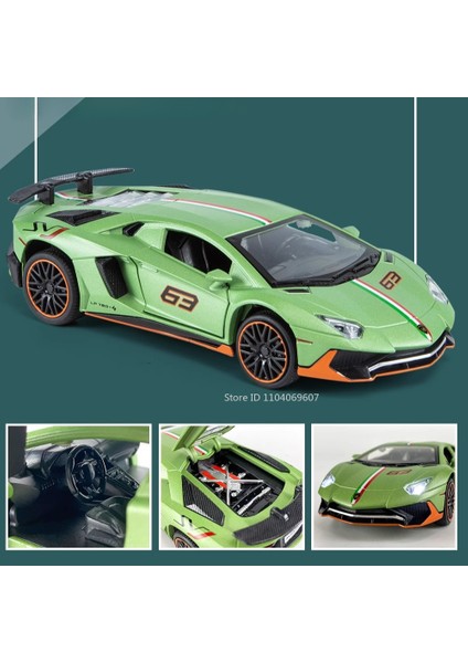 Wansong2 Lambor Aventador Svj LP780-4 Spor Araba Modeli Oyuncak Döküm Metal Makas Kapılar Açık Simülasyon Ses Işığı Hobi (Yurt Dışından) modelleri
