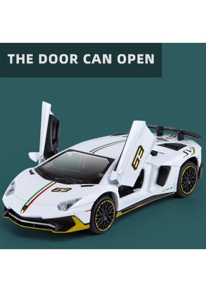 Wansong2 Lambor Aventador Svj LP780-4 Spor Araba Modeli Oyuncak Döküm Metal Makas Kapılar Açık Simülasyon Ses Işığı Hobi (Yurt Dışından) fırsatları