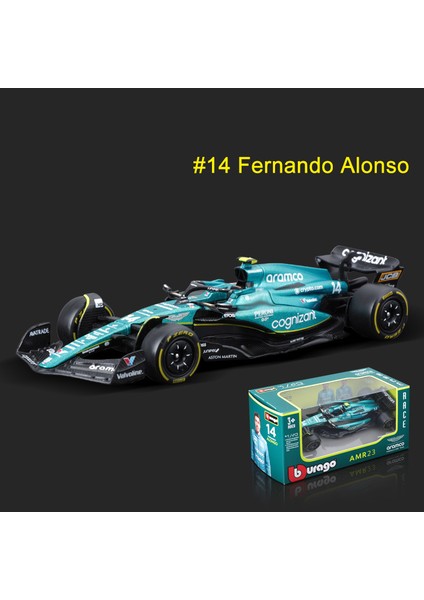 Bburago 1:43 Aston Martin AMR23 F1 Alaşım Araba Modeli Formula Yarış Döküm Oyuncak 14 # Fernando Alonso 2023 (Yurt Dışından)