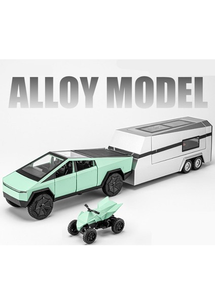 1/32 Siber Oyuncak Kamyon Pikap Alaşım Araba Modeli Döküm Off-Road Araçlar Kamyon Araba Modeli Ses Işığı Oyuncakları Bavul ile Hediye (Yurt Dışından)