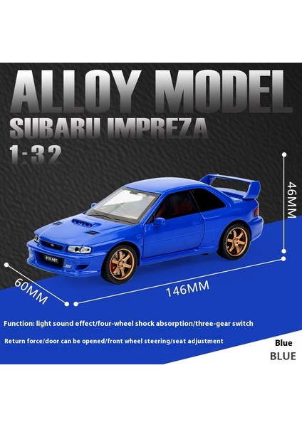 Jdm Suu Impreza Wrx Stı Modifiye Araç Alaşım Metal Pres Döküm Model Araba Ses ve Işık Geri Çekin Doğum Günü Hediyesi Için (Yurt Dışından)