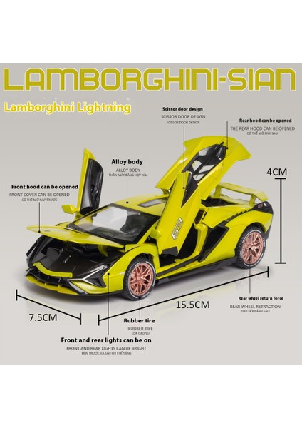 Lamborghini Sıan Alaşım Spor Araba Modeli Pres Döküm Araba Merkezi Kontrol Süsler Trendy Süsler Hobi Ürünleri Hediye Toplayın (Yurt Dışından) fırsatları