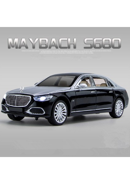 1:22 Benz Maybach S680 Alaşım Metal Araba Modeli Döküm Metal Oyuncak Araçlar Araba Modeli Yüksek Simülasyon Ses ve Işık Hediye (Yurt Dışından)