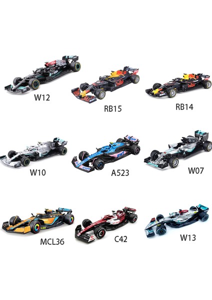 Bburago 1:43 RB15 RB14 W12 W10 A523 MCL36 W13 C42 W07 F1 Yarış Formülü Araba Statik Simülasyon Diecast Alaşım Model Araba Tos Hediye (Yurt Dışından) modelleri