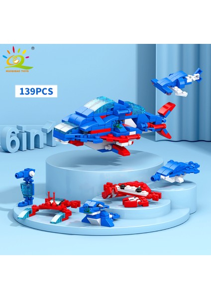 Huıqıbao 6ın1 Şehir Mühendisliği Araba Polis Kamyonu Yapı Taşları Tankı Helikopter Tuğla Yangın Söndürme Seti Oyuncaklar Lar Için (Yurt Dışından)