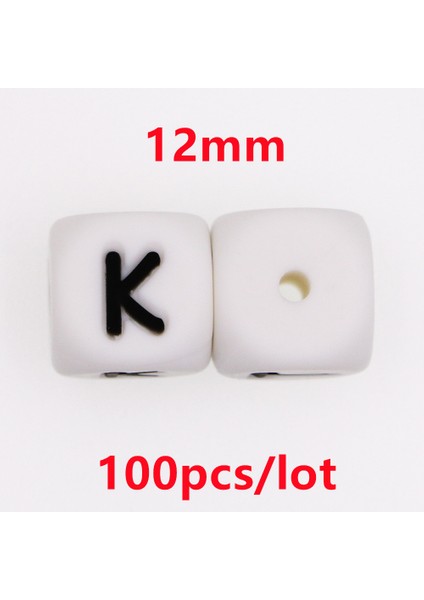 100 Adet 12 mm Silikon Mektup Boncuk Silikon Yuvarlak Boncuk Dağınık Boncuklar Gıda Sınıfı Diy Bilezik Kolye Emzik Zinciri Aksesuarları (Yurt Dışından)