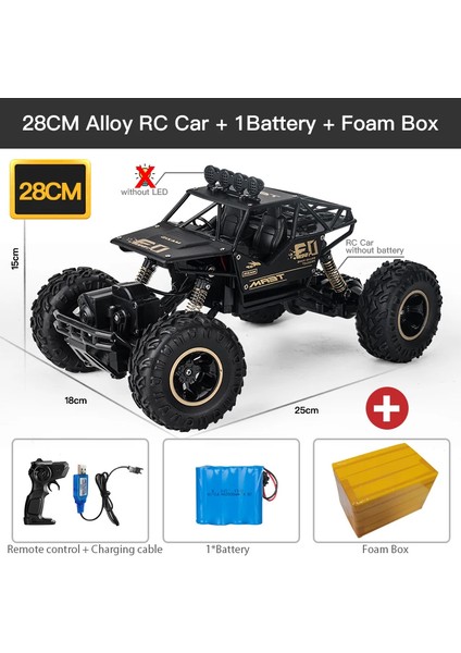 Zwn 1:12/1:16 4WD Uzaktan Kumanda Araba LED Işıkları ile 2.4g Radyo Rc Arabalar Off-Road 4x4 Kontrol Kamyon Oyuncaklar Lar Için (Yurt Dışından)