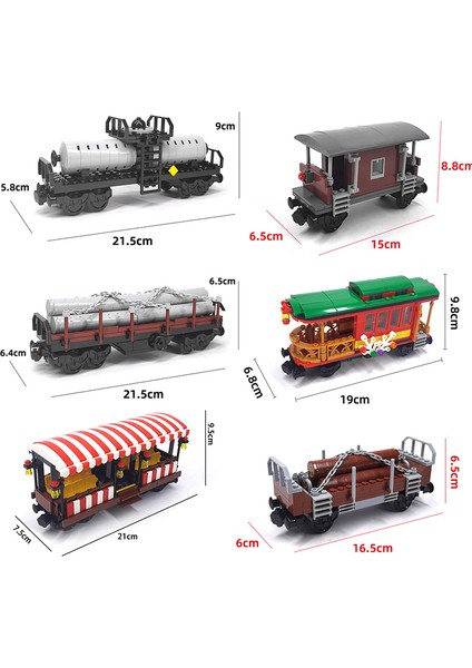 Yaratıcı Uzman Fikirleri Şehir Noel Retro Gezi Arabası Tank Araba Tren Moc Demiryolu Ekspres Tuğla Oyuncak Inşaat Blokları (Yurt Dışından)