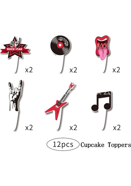 Rock And Roll Balonlar Video Not Gitar Bandı Mikrofon Mutlu Doğum Günü Afiş Parti Dekorasyon Müzik Radyo Kek Toppers Balonlar (Yurt Dışından) modelleri