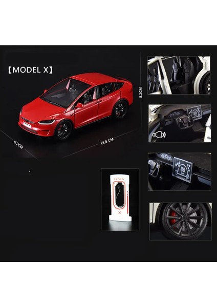 Tesla Roadster Modelı Y Model 3 Tesla Model S Alaşım Oyuncak Araba Ses Işığı Oyuncağı Koleksiyon Doğum Günü Hediyesi (Yurt Dışından)