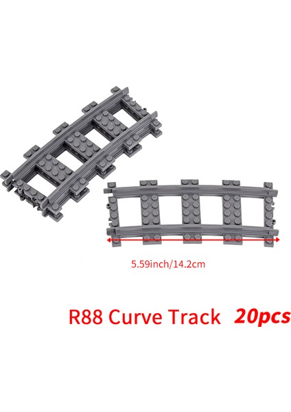Moc Şehir Tuğla Tren Esnek Inşaat Parçaları Demiryolu Eğrisi Parça R104 Yapı Taşları Model Aksesuarları Uyumlu 53401 (Yurt Dışından)