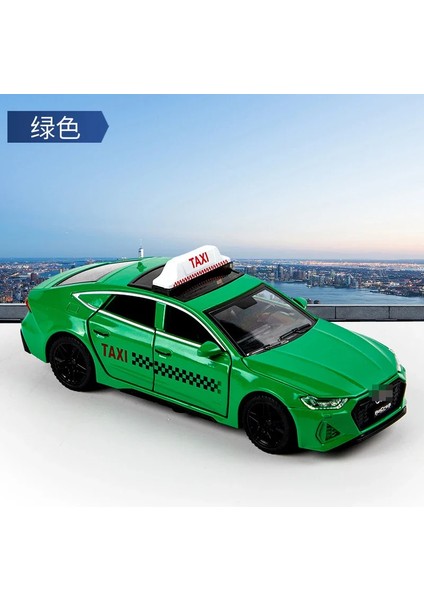 Audi Rs7 Minyatür Taksi Oyuncak Model Arabalar Alaşım Döküm Geri Çekin Ses Işığı 6 Kapı Açık Araçlar Dekorasyon Erkek (Yurt Dışından)