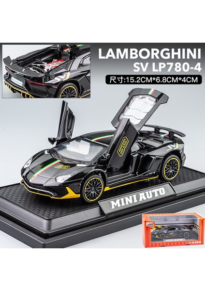 Lamborghini Aventador Svj LP780-4 Alaşım Süper Spor Araba Döküm Modeli Dekoratif Trendy Süsler Arkadaş Hediye Oyuncak (Yurt Dışından)