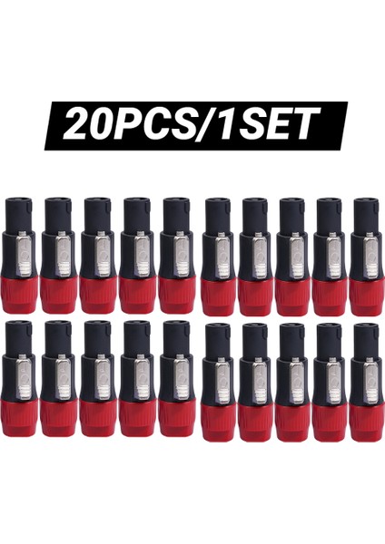 20/10 Adet Hoparlör Konnektörleri 4 Kutuplu 4 Pin Erkek Ses Kablosu Adaptörü Speakon Abs Kabuk Jack Aksesuarları Ohm Fiş Nötr NL4FC (Yurt Dışından)