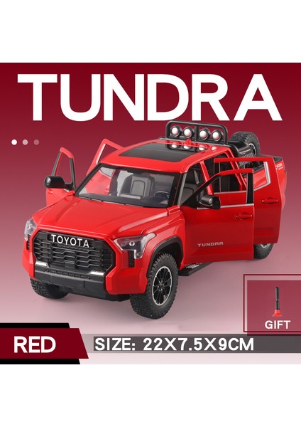 Büyük Toyota Tundra Suv Model Araba Diecast Minyatür Metal Araba Off-Road Araç Koleksiyonu Ses Işık Oyuncağı Lar Için (Yurt Dışından)