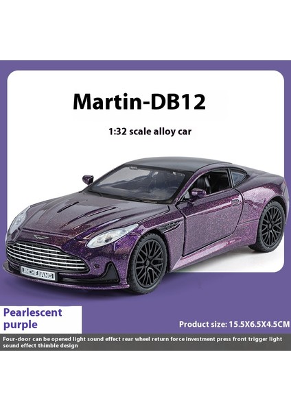 Aston Martin DB12 Gt Supercar Alaşım Döküm Metal Model Araba Cafe Ekran Dekoratif Süsler Hediye Erkek Arkadaşı ile Tatil (Yurt Dışından)