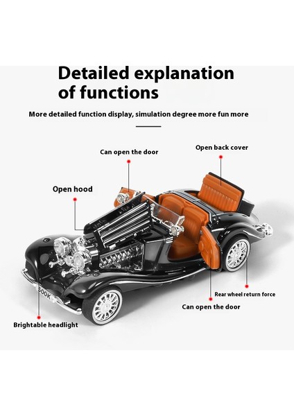 Mercedes Benz 500 K 1936 Alaşım Metal Pres Döküm Model Araba Ses ve Işık Dış Dekorasyon Trendy Süsler Arkadaş Için Hediye (Yurt Dışından) modelleri