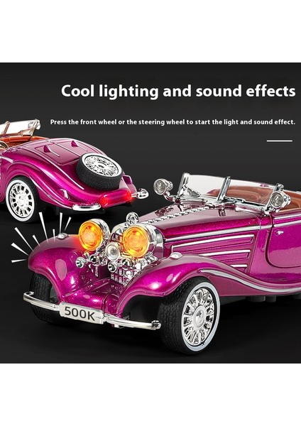 Mercedes Benz 500 K 1936 Alaşım Metal Pres Döküm Model Araba Ses ve Işık Dış Dekorasyon Trendy Süsler Arkadaş Için Hediye (Yurt Dışından) fırsatları