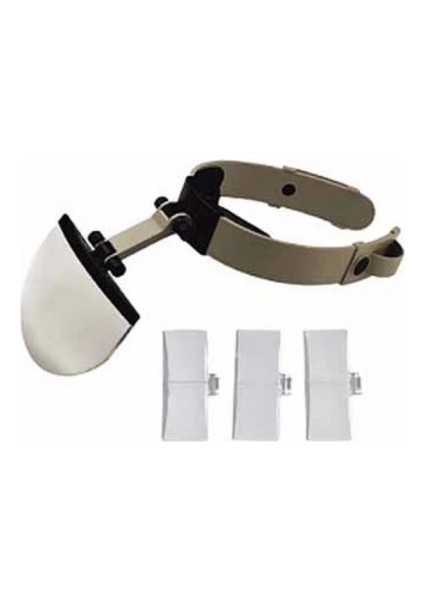 Şapka Tip Kask Büyüteç, 4 Farklı Büyütme Lensli Büyüteç