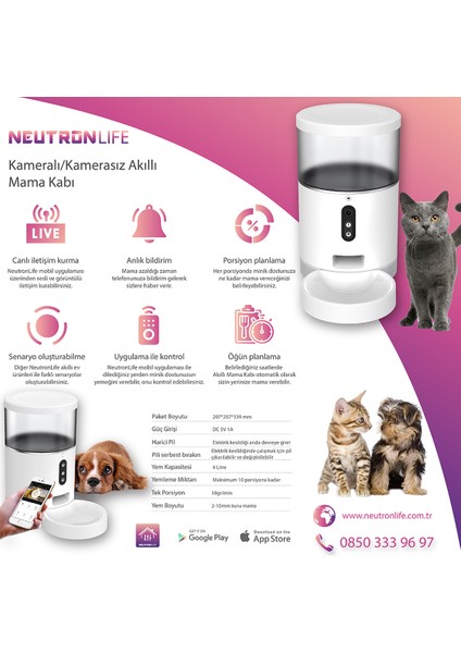 Kameralı Ve Sesli Akıllı Mama Kabı - Beyaz indirimleri