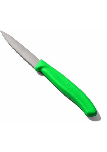 6.7636.L114 Tırtıklı Soyma Bıçağı - Yeşil/8 cm fiyatları