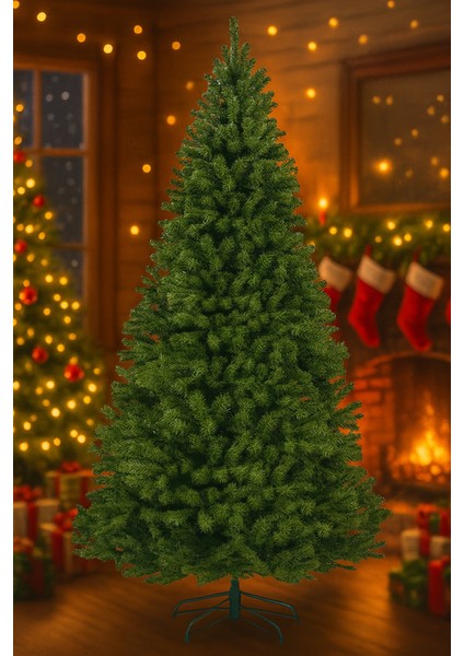 210 Cm Lüks Yılbaşı Çam Ağacı 860 Dallı Noel Ağacı Metal Ayaklı Demir Gövdeli Yeni Yıl 1. Sınıf