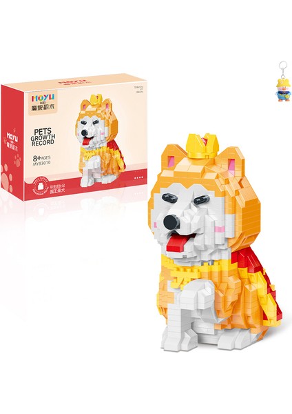 933PCS Küçük Parçacık Yapı Blocları Sevimli Evcil Hayvan Sevimli Süsleme Modeli Husky Mavi Kedi Shiba Inu Yapı Blocları Oyuncak (Yurt Dışından)