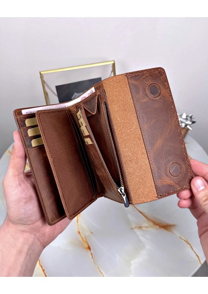 Hakiki Deri Saraciye Dikişli Çok Bölmeli Kadın Cüzdan 2095 fırsatları