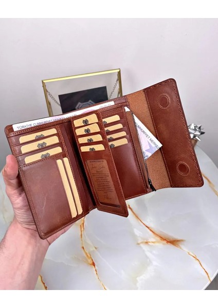Hakiki Deri Saraciye Dikişli Çok Bölmeli Kadın Cüzdan 2095 fiyatları