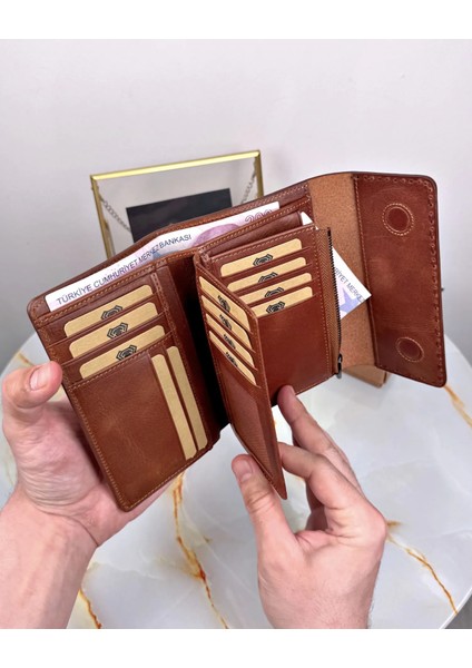 Hakiki Deri Saraciye Dikişli Çok Bölmeli Kadın Cüzdan 2095 modelleri
