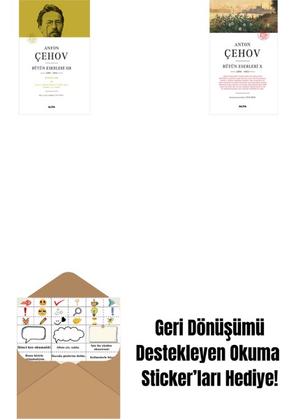 Anton Çehov Bütün Eserleri 12 (Ciltli) + Anton Çehov Bütün Eserleri 10 + Okuma Sticker'ları